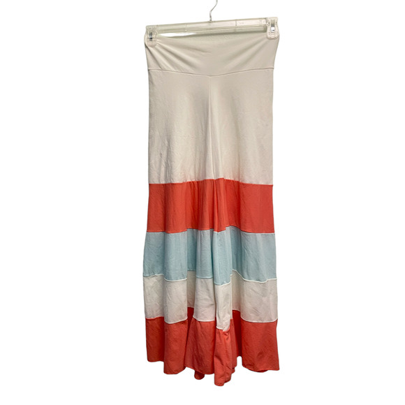Charlotte Solnicki Womens Maxi Skirt Medium Colorblock Stretch Pull On Modern - Picture 2 of 8